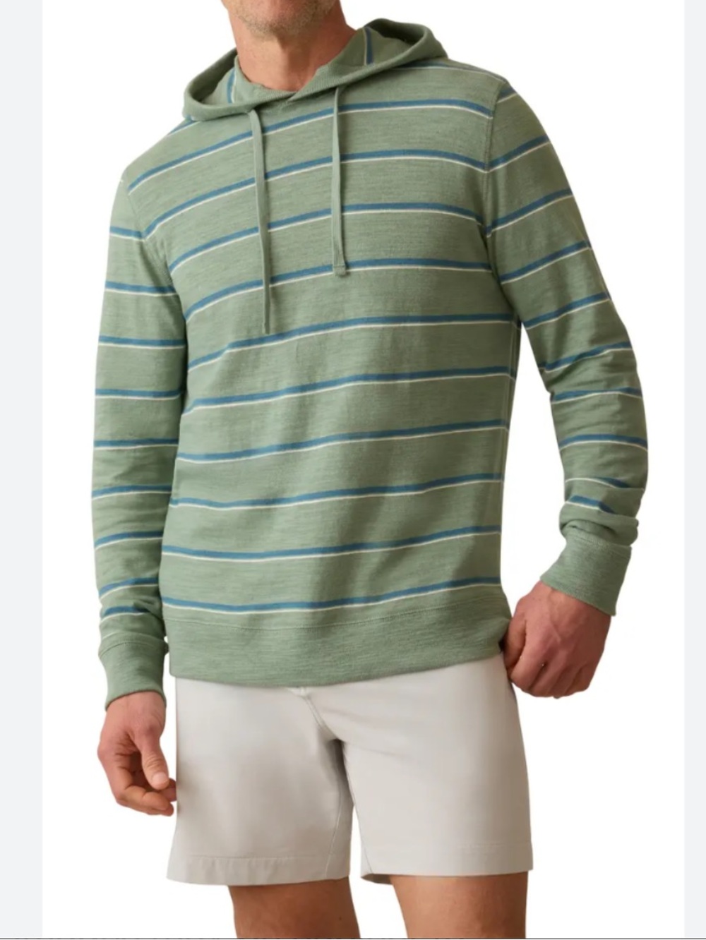 Faherty Sun Washed Organic Hoodie Size Large Sage Green
